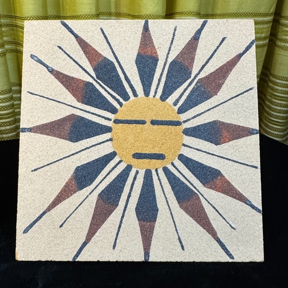 Vintage painted sand art, Mid Century Southwestern artwork - Picture 1 of 5